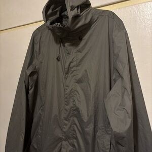 Men's Gray Hooded Raincoat